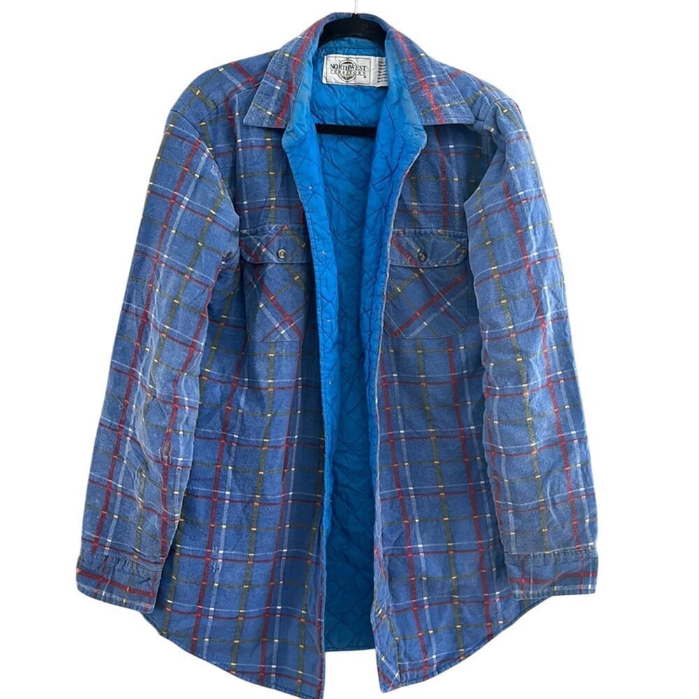 Vintage Insulated Flannel Northwest Territory-Blue-Size Large Tall